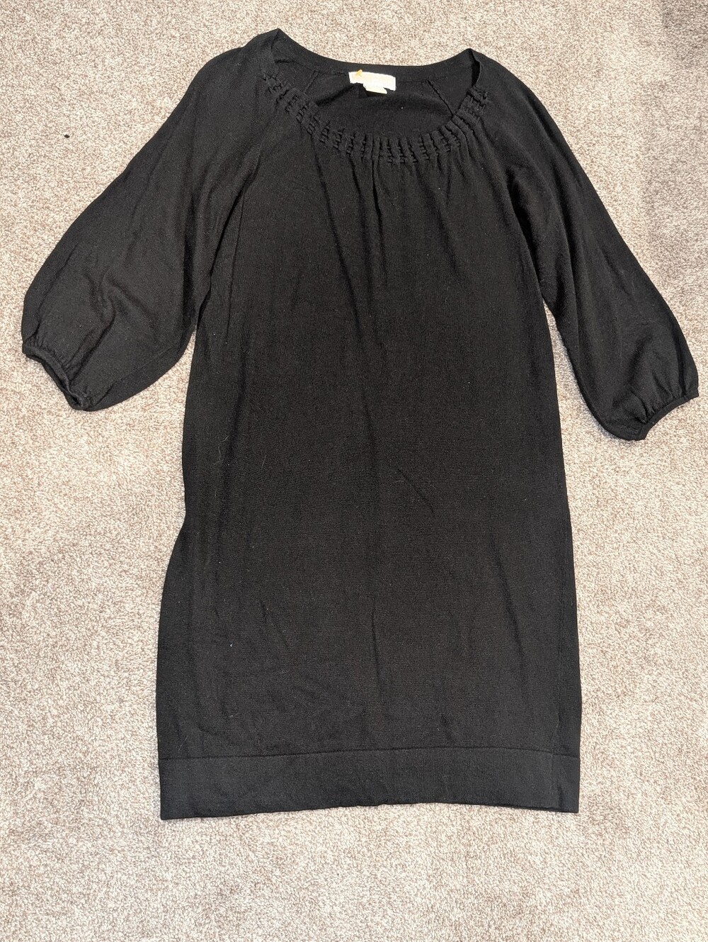 Michael Kors Black Scoop-Neck Knit Sweater Dress